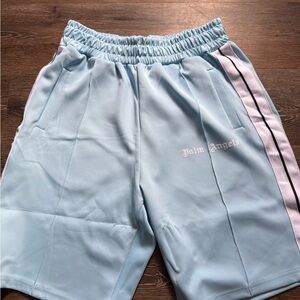 Palm Angels Sky Blue Shorts / White Stripes